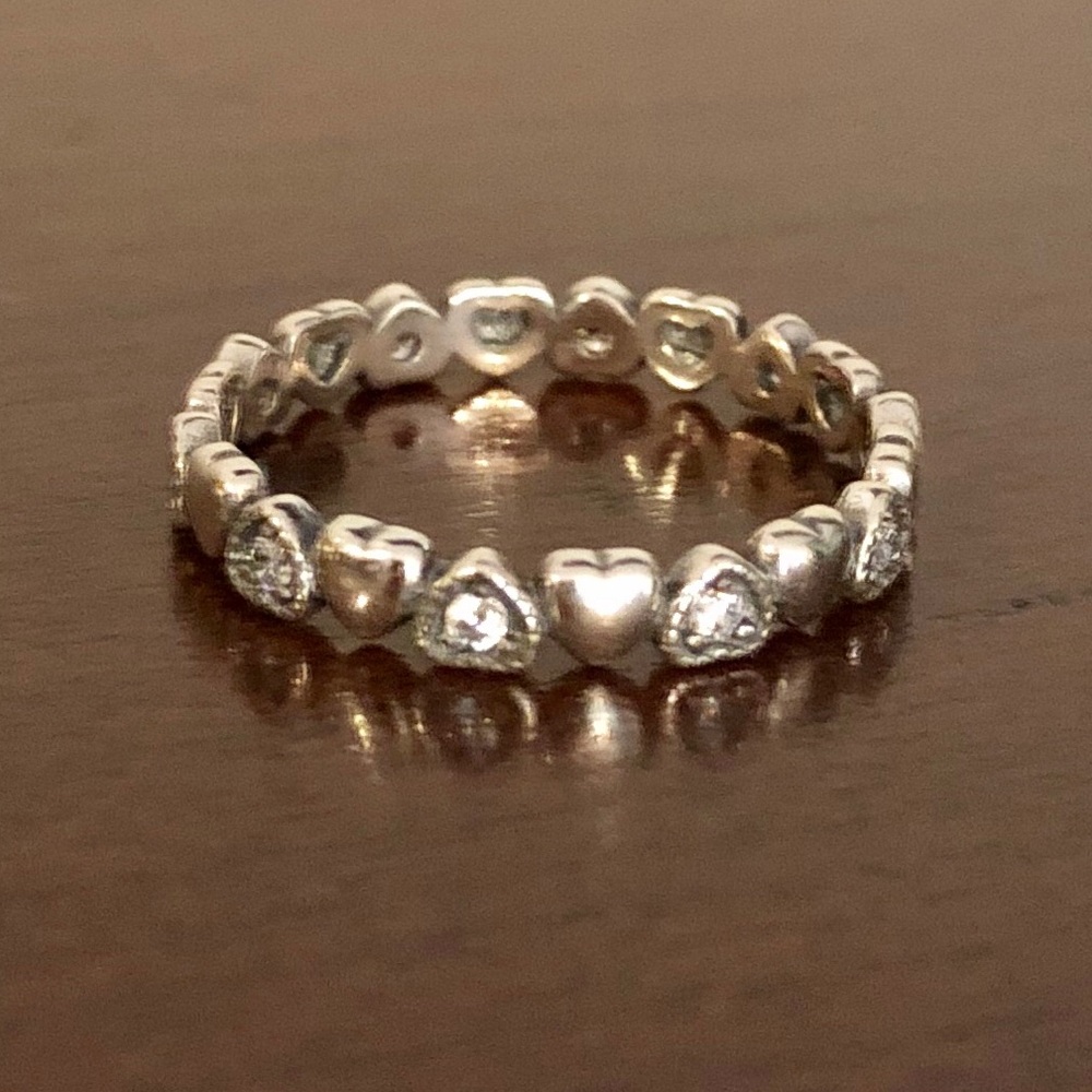 925 Silver Stackable Heart Ring - image 1